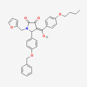 molecular formula C33H31NO6 B12008756 5-(4-(Benzyloxy)phenyl)-4-(4-butoxybenzoyl)-1-(furan-2-ylmethyl)-3-hydroxy-1H-pyrrol-2(5H)-one CAS No. 617695-75-7