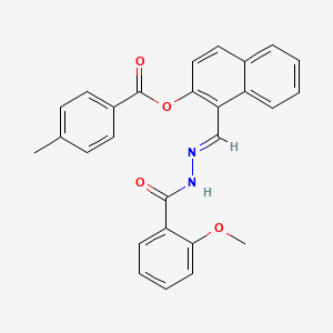 molecular formula C27H22N2O4 B12008776 1-(2-(2-Methoxybenzoyl)carbohydrazonoyl)-2-naphthyl 4-methylbenzoate CAS No. 765274-28-0