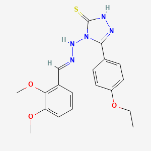 2,3-dimethoxybenzaldehyde [3-(4-ethoxyphenyl)-5-sulfanyl-4H-1,2,4-triazol-4-yl]hydrazone