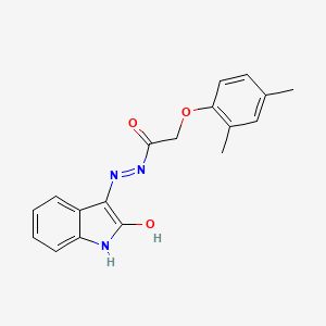 2-(2,4-dimethylphenoxy)-N'-[(3E)-2-oxo-1,2-dihydro-3H-indol-3-ylidene]acetohydrazide