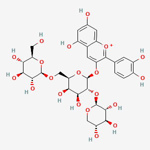 molecular formula C32H39O20+ B1200890 cyanidin 3-O-(6-O-glucosyl-2-O-xylosylgalactoside) CAS No. 60029-67-6