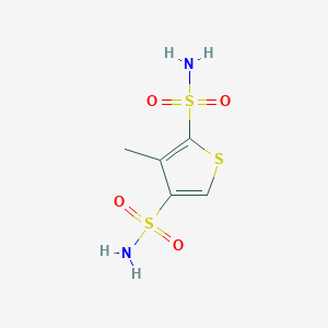 molecular formula C5H8N2O4S3 B12008900 3-Methylthiophene-2,4-disulfonamide 