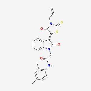 molecular formula C24H21N3O3S2 B12009051 2-[(3Z)-3-(3-allyl-4-oxo-2-thioxo-1,3-thiazolidin-5-ylidene)-2-oxo-2,3-dihydro-1H-indol-1-yl]-N-(2,4-dimethylphenyl)acetamide CAS No. 618072-15-4