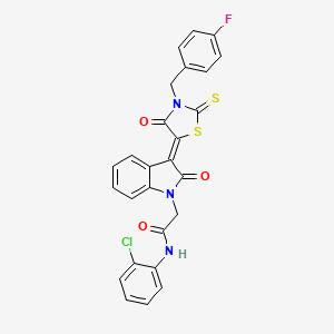 N-(2-chlorophenyl)-2-{(3Z)-3-[3-(4-fluorobenzyl)-4-oxo-2-thioxo-1,3-thiazolidin-5-ylidene]-2-oxo-2,3-dihydro-1H-indol-1-yl}acetamide