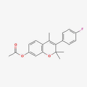molecular formula C20H19FO3 B1200913 2,2,4-Trimethyl-3-(4-fluorophenyl)-2H-1-benzopyran-7-ol acetate CAS No. 5218-91-7
