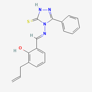 2-allyl-6-{(E)-[(3-mercapto-5-phenyl-4H-1,2,4-triazol-4-yl)imino]methyl}phenol