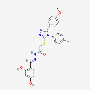 N'-[(E)-(2,4-dihydroxyphenyl)methylidene]-2-{[5-(4-methoxyphenyl)-4-(4-methylphenyl)-4H-1,2,4-triazol-3-yl]sulfanyl}acetohydrazide