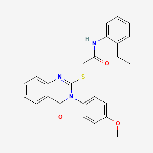 molecular formula C25H23N3O3S B12009243 N-(2-ethylphenyl)-2-{[3-(4-methoxyphenyl)-4-oxo-3,4-dihydroquinazolin-2-yl]sulfanyl}acetamide CAS No. 763111-45-1