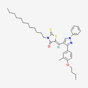 (5Z)-5-{[3-(4-butoxy-3-methylphenyl)-1-phenyl-1H-pyrazol-4-yl]methylene}-3-dodecyl-2-thioxo-1,3-thiazolidin-4-one