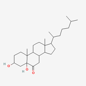 molecular formula C27H46O3 B12009254 17-(1,5-Dimethylhexyl)-3,5-dihydroxy-10,13-dimethylhexadecahydrocyclopenta[a]phenanthren-6-one 