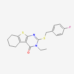 3-ethyl-2-[(4-fluorobenzyl)sulfanyl]-5,6,7,8-tetrahydro[1]benzothieno[2,3-d]pyrimidin-4(3H)-one