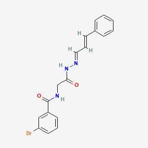 3-Bromo-N-(2-oxo-2-(2-(3-phenyl-2-propenylidene)hydrazino)ethyl)benzamide