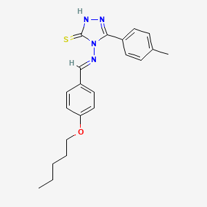 5-(4-methylphenyl)-4-({(E)-[4-(pentyloxy)phenyl]methylidene}amino)-4H-1,2,4-triazol-3-yl hydrosulfide