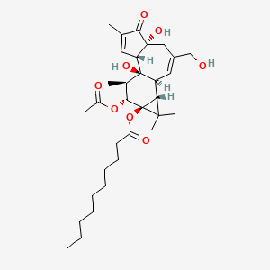 molecular formula C32H48O8 B1200940 Phorbol acetate, caprate CAS No. 20839-15-0
