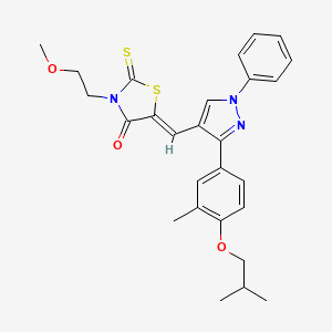 (5Z)-5-{[3-(4-isobutoxy-3-methylphenyl)-1-phenyl-1H-pyrazol-4-yl]methylene}-3-(2-methoxyethyl)-2-thioxo-1,3-thiazolidin-4-one