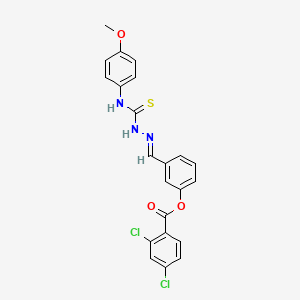 3-(2-((4-Methoxyanilino)carbothioyl)carbohydrazonoyl)phenyl 2,4-dichlorobenzoate