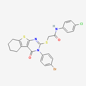 2-{[3-(4-Bromophenyl)-4-oxo-3,4,5,6,7,8-hexahydro[1]benzothieno[2,3-D]pyrimidin-2-YL]sulfanyl}-N-(4-chlorophenyl)acetamide