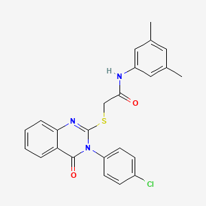 molecular formula C24H20ClN3O2S B12009446 2-{[3-(4-chlorophenyl)-4-oxo-3,4-dihydroquinazolin-2-yl]sulfanyl}-N-(3,5-dimethylphenyl)acetamide 