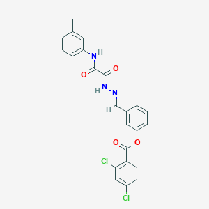 3-(2-(Oxo(3-toluidino)acetyl)carbohydrazonoyl)phenyl 2,4-dichlorobenzoate