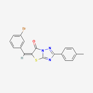 molecular formula C18H12BrN3OS B12009528 (5E)-5-(3-bromobenzylidene)-2-(4-methylphenyl)[1,3]thiazolo[3,2-b][1,2,4]triazol-6(5H)-one CAS No. 606956-49-4