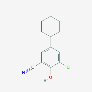 molecular formula C13H14ClNO B12009637 3-Chloro-5-cyclohexyl-2-hydroxybenzonitrile CAS No. 401615-96-1