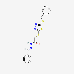 2-{[5-(benzylsulfanyl)-1,3,4-thiadiazol-2-yl]sulfanyl}-N'-[(E)-(4-methylphenyl)methylidene]acetohydrazide