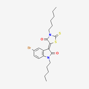 5-(5-Bromo-2-oxo-1-pentylindolin-3-ylidene)-3-hexyl-2-thioxothiazolidin-4-one