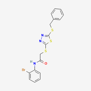 2-{[5-(benzylsulfanyl)-1,3,4-thiadiazol-2-yl]sulfanyl}-N-(2-bromophenyl)acetamide