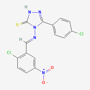 4-{[(E)-(2-chloro-5-nitrophenyl)methylidene]amino}-5-(4-chlorophenyl)-4H-1,2,4-triazole-3-thiol