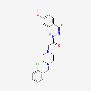 molecular formula C21H25ClN4O2 B12009752 2-[4-[(2-chlorophenyl)methyl]piperazin-1-yl]-N-[(Z)-(4-methoxyphenyl)methylideneamino]acetamide CAS No. 315198-39-1