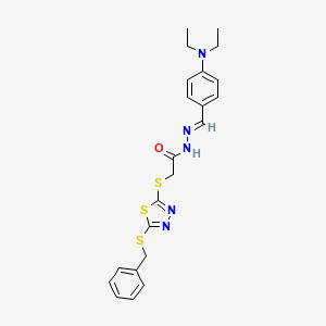 2-{[5-(benzylsulfanyl)-1,3,4-thiadiazol-2-yl]sulfanyl}-N'-{(E)-[4-(diethylamino)phenyl]methylidene}acetohydrazide