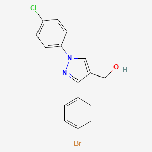 molecular formula C16H12BrClN2O B12009816 (3-(4-Bromophenyl)-1-(4-chlorophenyl)-1H-pyrazol-4-YL)methanol CAS No. 618441-61-5