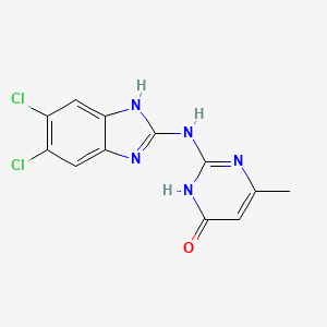 2-[(5,6-dichloro-1H-benzoimidazol-2-yl)amino]-6-methyl-1H-pyrimidin-4-one