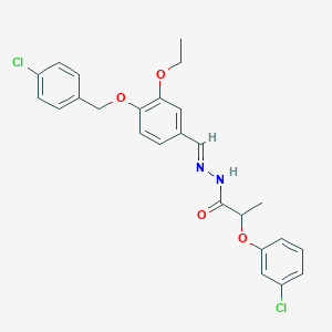 molecular formula C25H24Cl2N2O4 B12009874 2-(3-chlorophenoxy)-N-[(E)-[4-[(4-chlorophenyl)methoxy]-3-ethoxyphenyl]methylideneamino]propanamide CAS No. 767305-56-6