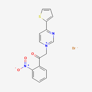 1-(2-(2-Nitrophenyl)-2-oxoethyl)-4-(2-thienyl)pyrimidin-1-ium bromide