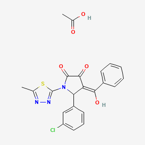 4-benzoyl-5-(3-chlorophenyl)-3-hydroxy-1-(5-methyl-1,3,4-thiadiazol-2-yl)-1,5-dihydro-2H-pyrrol-2-one acetate