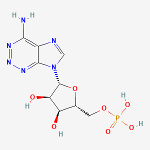 molecular formula C9H13N6O7P B1200995 [(2R,3S,4R,5R)-5-(4-aminoimidazo[4,5-d]triazin-7-yl)-3,4-dihydroxyoxolan-2-yl]methyl dihydrogen phosphate CAS No. 65170-12-9