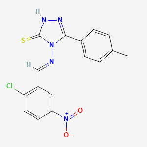 molecular formula C16H12ClN5O2S B12009977 4-{[(E)-(2-chloro-5-nitrophenyl)methylidene]amino}-5-(4-methylphenyl)-2,4-dihydro-3H-1,2,4-triazole-3-thione 