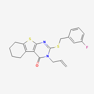 3-allyl-2-[(3-fluorobenzyl)sulfanyl]-5,6,7,8-tetrahydro[1]benzothieno[2,3-d]pyrimidin-4(3H)-one