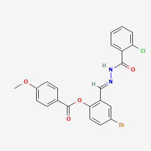 4-Bromo-2-(2-(2-chlorobenzoyl)carbohydrazonoyl)phenyl 4-methoxybenzoate