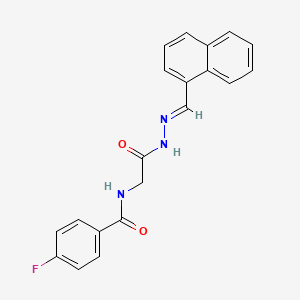 4-Fluoro-N-(2-(2-(1-naphthylmethylene)hydrazino)-2-oxoethyl)benzamide