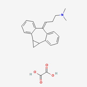 molecular formula C23H25NO4 B1201002 6-(3-Dimethylaminopropylidene)-1,1a,6,10b-tetrahydrodibenzo(a,e)cyclopropa(c)cycloheptene oxalate CAS No. 34252-66-9