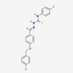 molecular formula C21H17ClFN3OS B12010027 4-((4-Chlorobenzyl)oxy)benzaldehyde N-(4-fluorophenyl)thiosemicarbazone CAS No. 767302-36-3