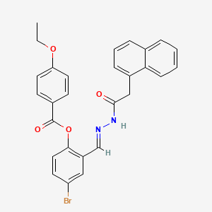 molecular formula C28H23BrN2O4 B12010094 4-Bromo-2-(2-(1-naphthylacetyl)carbohydrazonoyl)phenyl 4-ethoxybenzoate CAS No. 767302-78-3