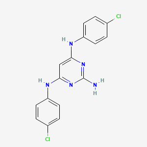 molecular formula C16H13Cl2N5 B12010112 n4,n6-Bis(4-chlorophenyl)pyrimidine-2,4,6-triamine CAS No. 5471-67-0