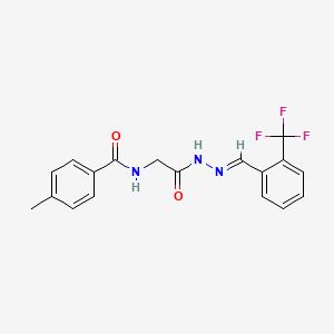 molecular formula C18H16F3N3O2 B12010131 4-Methyl-N-(2-oxo-2-(2-(2-(trifluoromethyl)benzylidene)hydrazino)ethyl)benzamide CAS No. 767332-50-3