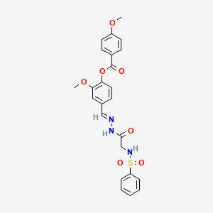 [4-[(E)-[[2-(benzenesulfonamido)acetyl]hydrazinylidene]methyl]-2-methoxyphenyl] 4-methoxybenzoate