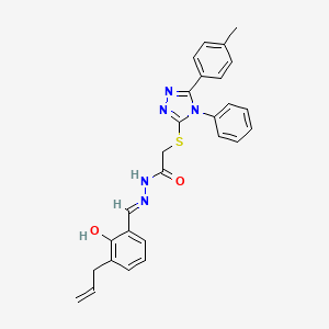 N'-[(E)-(3-allyl-2-hydroxyphenyl)methylidene]-2-{[5-(4-methylphenyl)-4-phenyl-4H-1,2,4-triazol-3-yl]sulfanyl}acetohydrazide