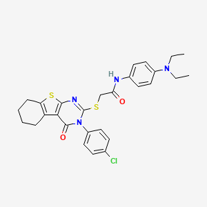 2-{[3-(4-chlorophenyl)-4-oxo-3,4,5,6,7,8-hexahydro[1]benzothieno[2,3-d]pyrimidin-2-yl]sulfanyl}-N-[4-(diethylamino)phenyl]acetamide