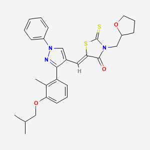 5-((3-(3-Isobutoxy-2-methylphenyl)-1-phenyl-1H-pyrazol-4-yl)methylene)-3-((tetrahydrofuran-2-yl)methyl)-2-thioxothiazolidin-4-one